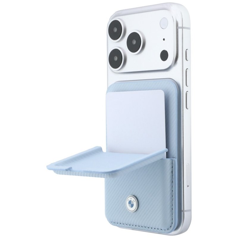 Wallet BMW Carbon Metal Logos MagSafe син