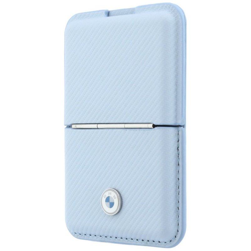 Wallet BMW Carbon Metal Logos MagSafe син