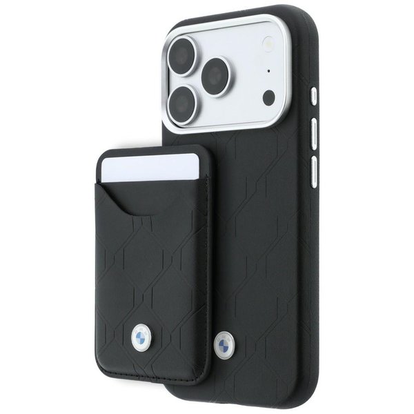 Комплект BMW Quilted Pattern Metal Logo за iPhone 18 Pro