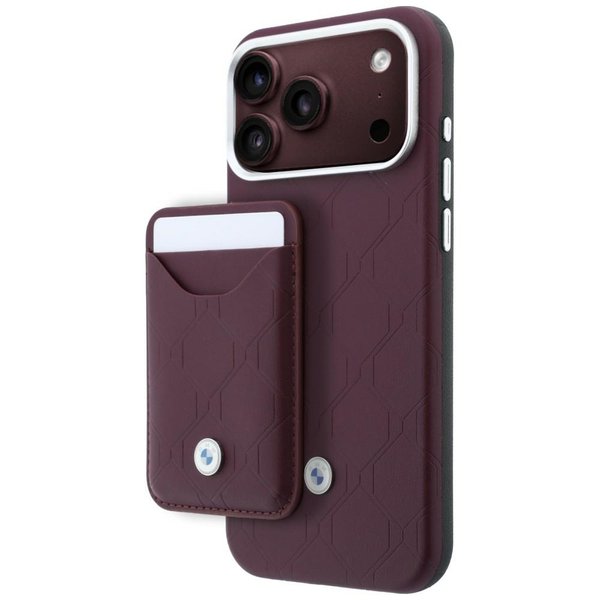 BMW Quilted Pattern Metal Logo Case + Wallet Set for iPhone 18 Pro Max ...